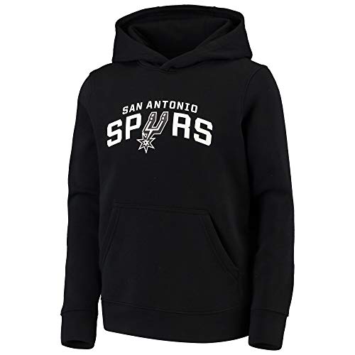 Outerstuff NBA Youth 8-20 Primary Logo Performance Essential Pullover Hoodie (Youth - Small, San Antonio Spurs Black)