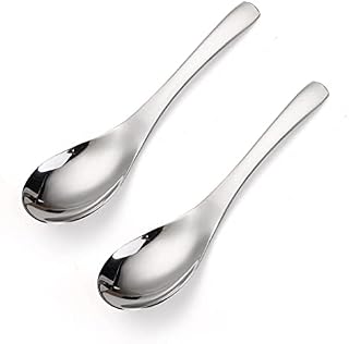 AOOSY Thick Heavy-Weight Soup Spoons, Stainless Steel Soup Spoons, Table Spoons, Set of 2