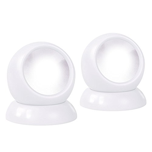 Dream Master Tap Light Battery Operated LED Night Light Mount-on Anywhere COB 360 Rotating Circle Light with Magnetic Base (2 Pack)
