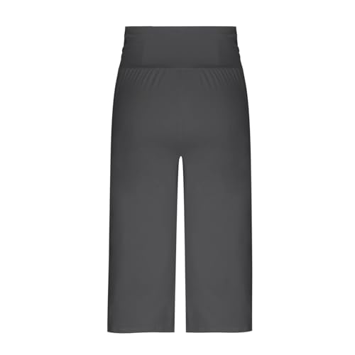 SHOPESSA Capri Pants for Women Casual Straight Leg High Waisted Summer Trousers Loose Lounge Crop Pants with Pockets4
