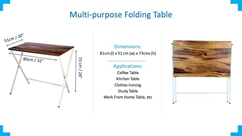 Image of BLUMUNO Study Desk /Multipurpose Table /Computer Desk /Desk Table /Work Desk /Foldable Table /wfh Essential (Posh Wooden Finish MPWY)