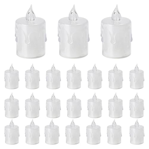 Velas decorativas sin llama LED: pack de 24 luces de té con pilas para centros de mesa duraderos