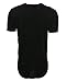 YoungLA Long Workout Shirts for Men Basic Elongated Drop Tail Hipster T-Shirts 411 Black Medium