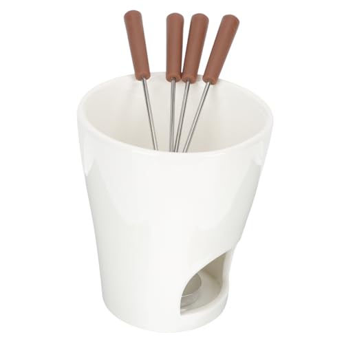 SHOWERORO 1set Ceramic Melting Pot for Cheese and Fondue Compact Butter Warmer for Parties Tea and Outdoor Use Easy to Clean and Store for Melting Candies and Wax