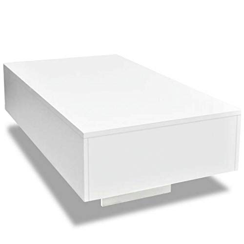 UNB Coffee Table High Gloss White 33.5" Accent Tea Side Living Room St