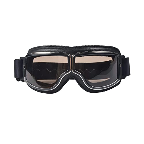 Vintage Ski Sport Outdoor Motorcycle Leather Cruiser Folding Goggles Glasses Sunglasses Eyewear Wwii Raf Pilot For Biker Helmet (Tawny Glasses) #TOP1