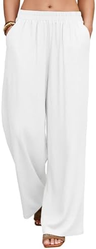 Yusongirl Linen Wide Leg Pants Women Palazzo Summer Flowy Pants B...