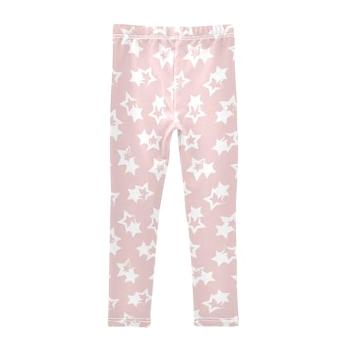 Pink Star Brush Girls Leggings,Workout Leggings for Girls Toddler Athletic Leggings Size for 3-10T2