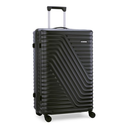 Image of American Tourister Travix | Check-in Trolley Bag (77 cm) | 360 8 Wheel Travel Luggage | Hard Case Polycarbonate Suitcase | Recessed Combination Lock | Black