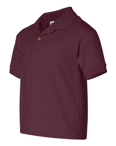 Polo Gildan Youth Dryblendjersey 8800B Cinza 50 50, Maroon, Medium