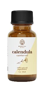 Calendula Oil - Premium Undiluted Carrier Oil | For Skin, Face, Body, Hair Revitalization | Vegan & Cruelty Free (1 Fl Oz) #TOP5
