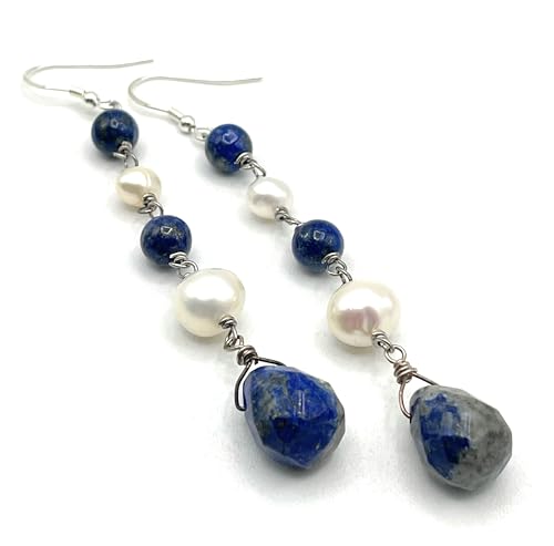 Cadeau femme : boucles d'oreilles argent 925 et pierres bleues