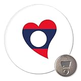 Huuraa Magnet Laos Flagge Herz 59mm Kühlschrankmagnet r& Flaschenöffner Geschenkidee