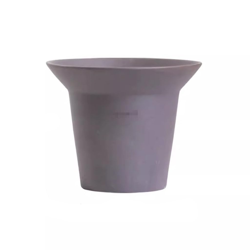 GELASIGE Flower Pots Modern Simple Ceramic Flower Pot High Foot Breathable Fleshy Rough Handmade Indoor Ceramic Flower Pot Outdoor Flower Pots(B)