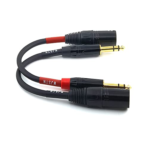 Wjstn-024 Xlr To 1/4 Trs Stereo Adapter, 6.35Mm Dual Channel To 3-Pin Xlr Male, Xlr To 1/4 Stereo Balanced Microphone Stereo Audio Converter Adaptercable 2Pack (6In) #TOP2