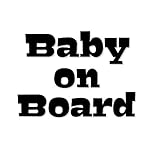 嫌がる犬のイラスト用文字Baby on Board カッティングステッカー デカール (黒, Baby)