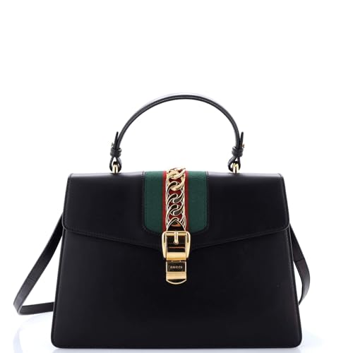 Gucci, Pre-Loved Sylvie Top Handle Bag Leather Medium, Black