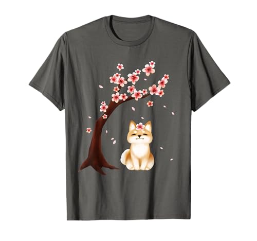 Shiba Inu Dog Japanese Cherry Blossom Sakura Flower T-Shirt T-Shirt for Men Women Girls Kids