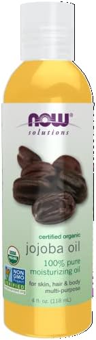 NOW Solutions, Organic Jojoba Oil, Moisturizing Multi-Purpose Oil for Face, Hair and Body, 4-Ounce