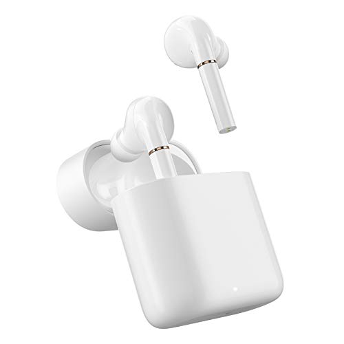 Auriculares inalámbricos Haylou T19 Ture con detección en el oído/Tiempo de reproducción de 30 Horas/cancelación de Ruido Inteligente/Sensor infrarrojo APTX (Blanco) Cover