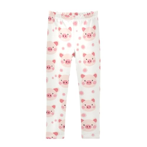 Cute Piggy Girls Leggings,Workout Leggings for Girls Toddler Athletic Legging Size for 3-10T