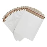 50 Pack 9.75x12.5 Inches Rigid Mailers – Self Adhesive White Cardboard Mailers – Used as Mailing Supplies for Mailing Documents, Photos, CDs, Magazines and Literature