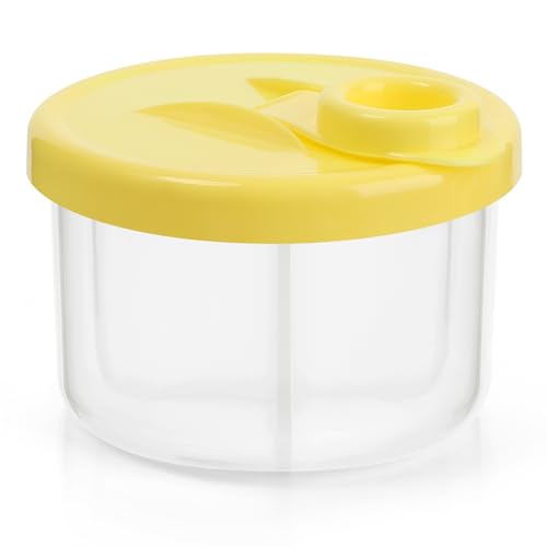 Image of Accmor Baby Formula Dispenser On The Go, Non-Spill Rotating Three-Compartment Formula Container to Go, Milk Powder Kids Snack Container for Infant Toddler Travel, Yellow