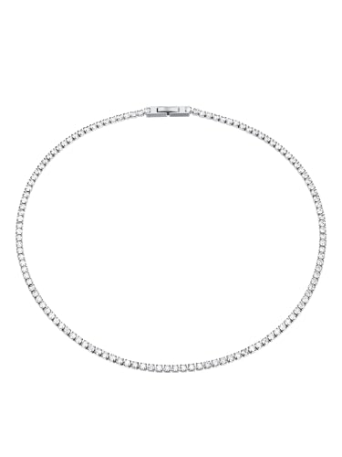 collana tennis U7 Collana Tennis Donna e Uomo con Zirconi Bianchi 3mm lungh.45cm