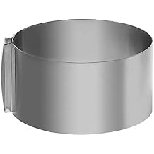 KINJOEK 6-12 Inch Cake Mold Ring, Retractable Stainless Steel Adjustable Round Mousse Cake Ring Milk Bar Mold Cake DIY Baking Mould Tool