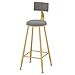 Taburetes minimalistas de altura para barra de cocina con capitoné, sillas, taburetes altos tapizados de terciopelo con respaldo y patas de metal dorado de latón, altura del asiento de 30 pulgadas,