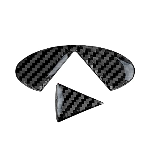 Image of Compatible with Rear Trunk Logo Insert Cover Trim Carbon Fiber Rear Tailgate Emblem Badge Decoration Sticker for Infiniti Q50 2015 2016 2017 2018 2019 2020 2021(2Pcs Black)