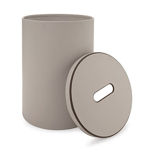 Image of Pure Home and Living Beige Faux Leather Laundry Bin