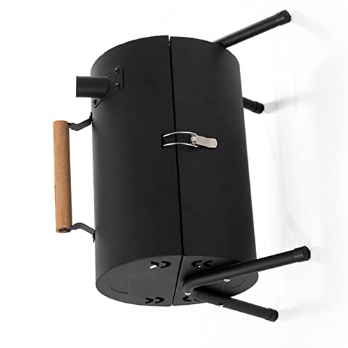 Parrilla portátil de carbón para barbacoa – Barbacoa de doble cara al aire libre con exquisita mano de obra para acampar y patios, diseño compacto, perfecto para portón trasero y picnics (negro)