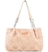 Kadınlar i&ccedil;in T&uuml;yl&uuml; &Ccedil;anta Peluş &Ccedil;anta Kabarık Aşk Kalp Omuz &Ccedil;antaları Autu i&ccedil;in T&uuml;yl&uuml; Hobo &Ccedil;antaları...