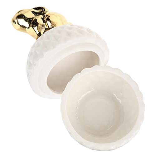 CONGARTENO 1pièces Boîte à Bijoux Céramique Portable Organisateur Décoratif Pour Rangement De Bagues Et Boucles Oreilles Multi-usages Design Unique Avec Motif De Lapin Pour Chambre Et