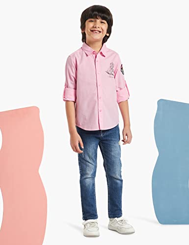 Image of Amazon Brand - Jam & Honey Boy's Regular Fit Shirt (JH-BST-SH-04 Lt Pink 1 3 4 Years)