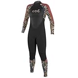 ONeill Traje de Neopreno Girls Epic 4/3 4/3mm con Back Zip - Black Twiggy Tea Rose - Cierre FUZE (Chest Zip en el Pecho) - Zonas de Remo sin Costuras
