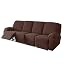 Housse Fauteuil Relax 2 Places En Velours Extensible 6 Pièces - Protection Canapé Inclinable Camel