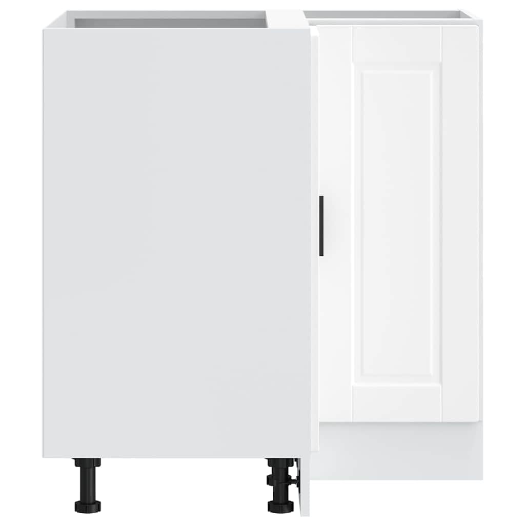 vidaXL Armoire d'angle de Cuisine Porto Blanc Bois d'ingénierie, Armoire d'angle, Meuble d'évier d'angle, Meuble d'angle