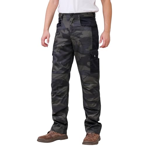 WORK IDEA Herren-Arbeitshose - Camouflage-Hose Herren-Cargohose mit...