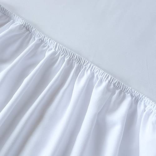 KONO Bedding Fitted Sheet - Brushed Microfibre Fitted Sheet - 30 cm Deep Pocket (White, 180 x 200 cm), BS-3 180 WE - Image 4