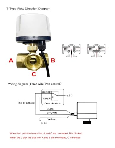 Vanne à boule électrique 12V 3 voies IP65 en format 1/2 pouce Type L - 4