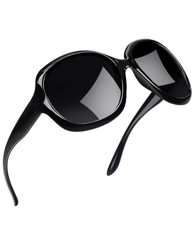 Joopin Gafas de Sol Mujer Moda Polarizadas Protección UV400 de Gran Tamaño Gafas de Sol Señoras (Negro de la moda)
