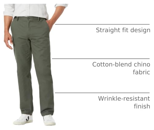 Image of Amazon Essentials Men's Straight-Fit Wrinkle-Resistant Flat-Front Chino Pant