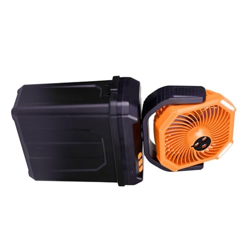 Ventilador de nebulización recargable con cubo de 6 litros, control remoto, boquilla de 3 nebulización, funciona con pilas, refrigeración al aire libre para camping, batería de camping