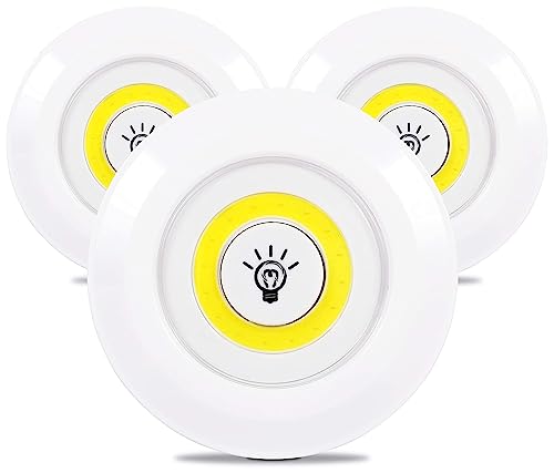 Luminária 3 Lâmpadas de Led Spot Branco frio 6500k Sem Fio Com Controle Remoto Sem fio com Fita Dupl