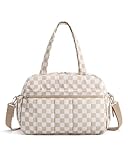 BAGSMART Gym Bag for Women, Duffle Bag for Travel with Wet Pocket, Lightweight Carry on Weekender Duffel, Water Resistant, Retro Checker