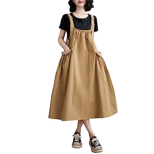 Namolit Vestido casual retrô feminino de comprimento médio, comprimento médio da panturrilha, de alg