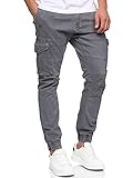 Indicode Herren Alex Cargohose aus Baumwolle mit 6 Taschen | Cargo Chino Hose f. Männer Iron L