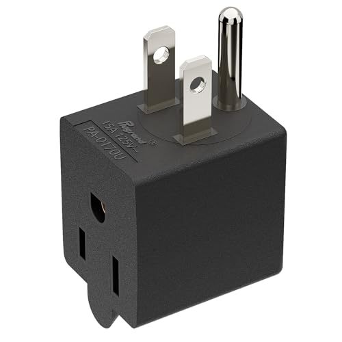 90 Degree Adapter Upward Angled Plugrand USA 3-Prong Male-Female Adapter